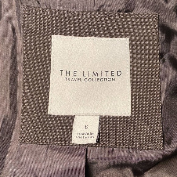 The Limited Travel Collection Brown Size 6 Wool Blend Window-Pained Blazer - Picture 3 of 8